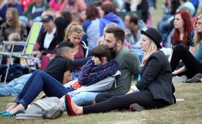 Crowds at Rock Bodham, North Norfolk, UK