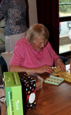 Event in the village Hall, Ann Digby at Bodham, North Norfolk, UK