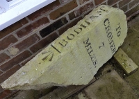 Bodham Milestone found and reinstated, Bodham, North Norfolk, UK